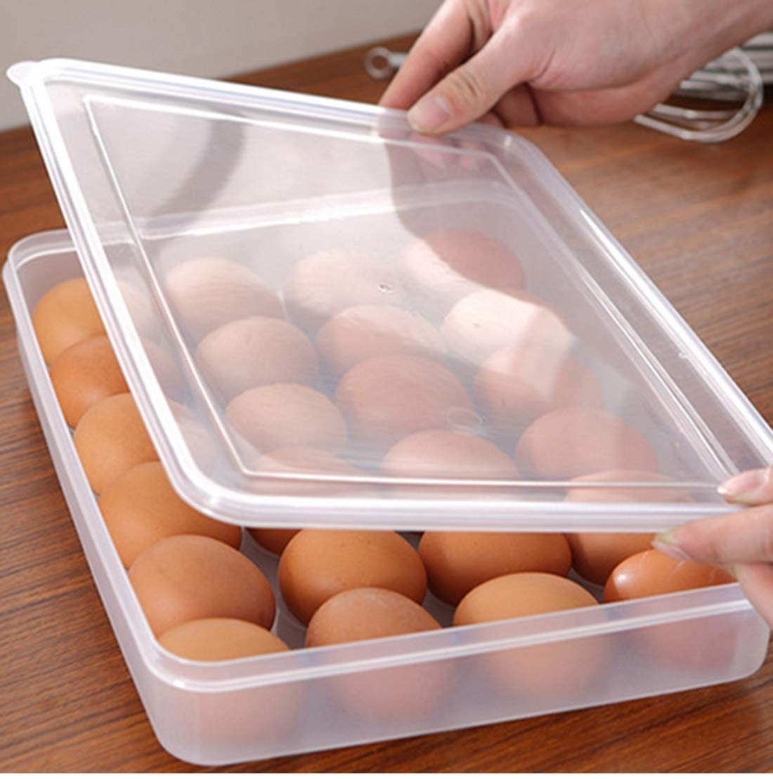 Egg Storage Container Tray with Lid for 24 Eggs