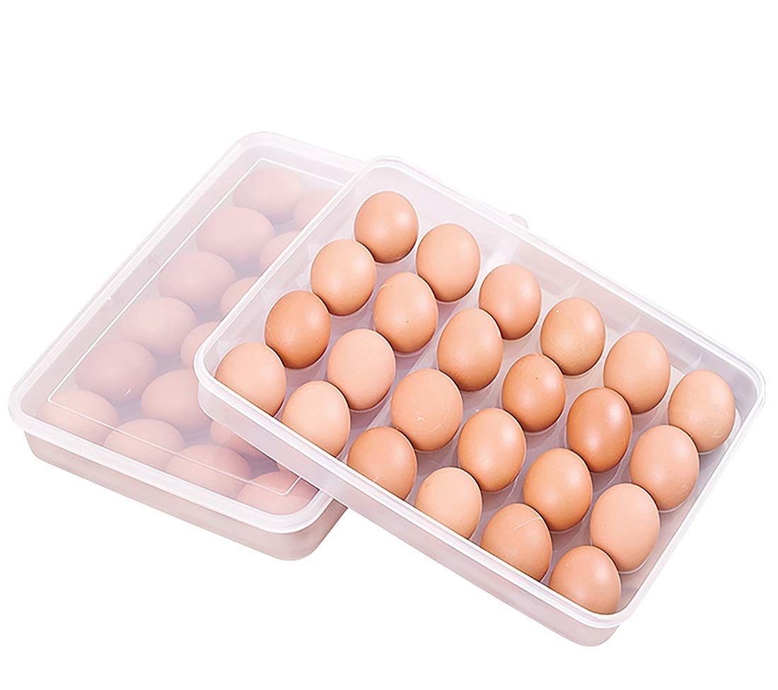 Egg Storage Container Tray with Lid for 24 Eggs